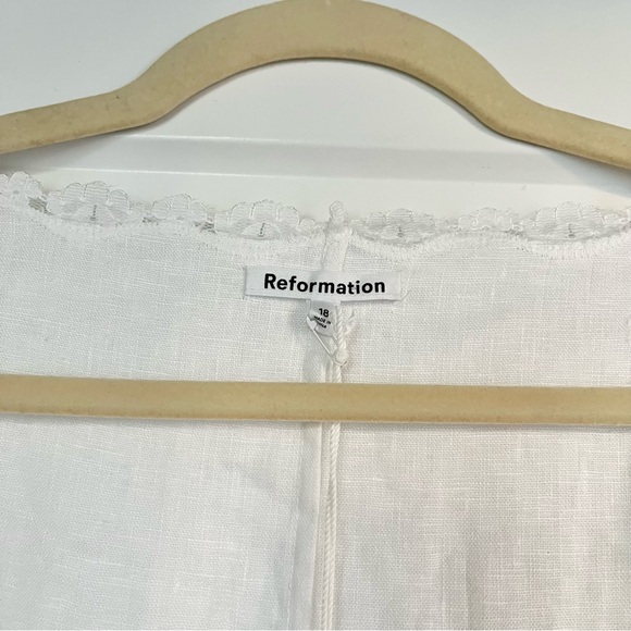 NWT Reformation Anabella Linen Top Es sz 18 - Picture 12 of 12